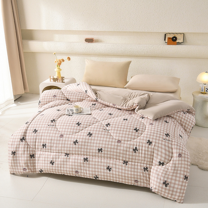 91家纺网 家纺一手货源 找家纺 无瑕家居 2025年新款水洗棉冬被春秋被被子被芯床褥被芯学生宿舍被子被芯 蝴蝶格玉