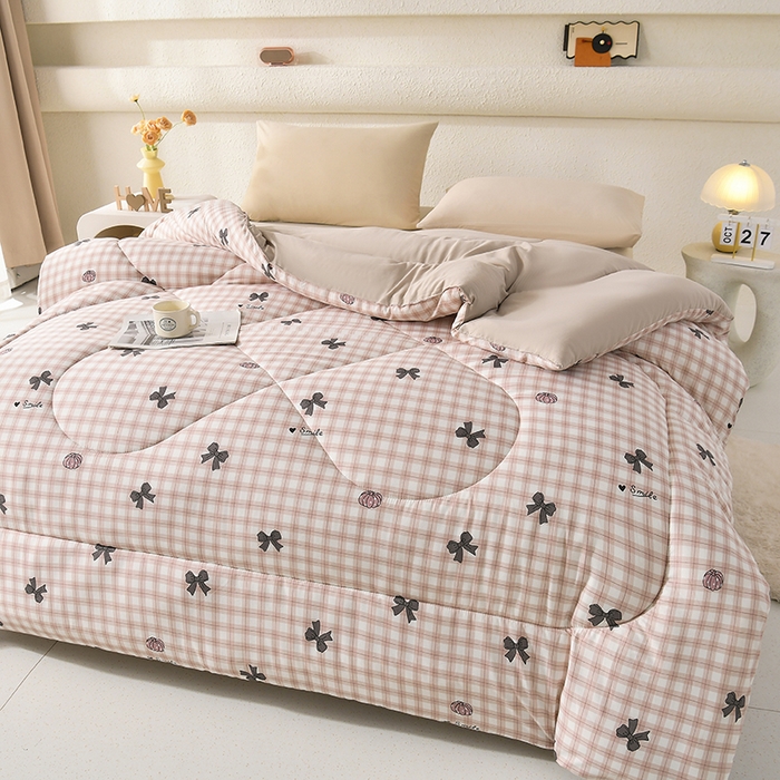 91家纺网 家纺一手货源 找家纺 无瑕家居 2025年新款水洗棉冬被春秋被被子被芯床褥被芯学生宿舍被子被芯 蝴蝶格玉