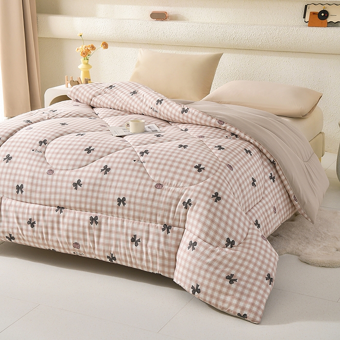 91家纺网 家纺一手货源 找家纺 无瑕家居 2025年新款水洗棉冬被春秋被被子被芯床褥被芯学生宿舍被子被芯 蝴蝶格玉