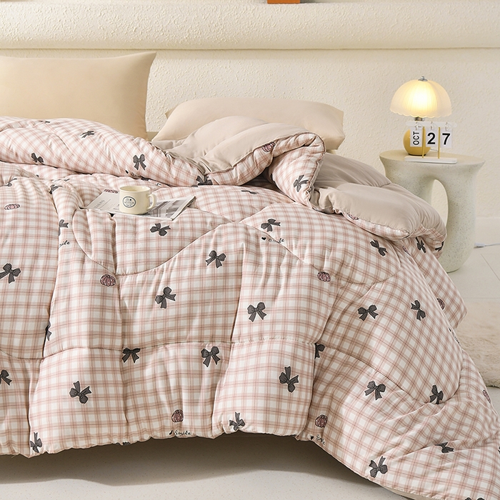 91家纺网 家纺一手货源 找家纺 无瑕家居 2025年新款水洗棉冬被春秋被被子被芯床褥被芯学生宿舍被子被芯 蝴蝶格玉