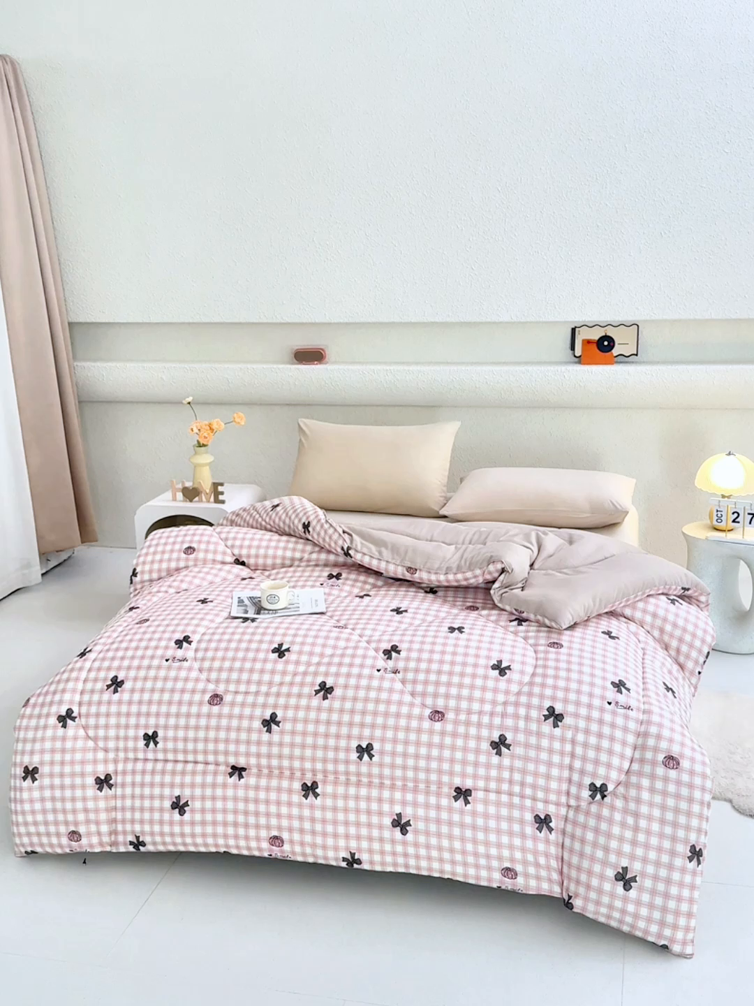 91家纺网 家纺一手货源 找家纺 无瑕家居 2025年新款水洗棉冬被春秋被被子被芯床褥被芯学生宿舍被子被芯 蝴蝶格玉