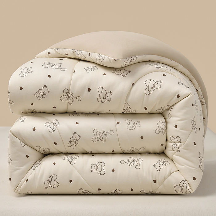 91家纺网 家纺一手货源 找家纺 无瑕家居 2025年新款水洗棉冬被春秋被被子被芯床褥被芯学生宿舍被子被芯 暖心小熊