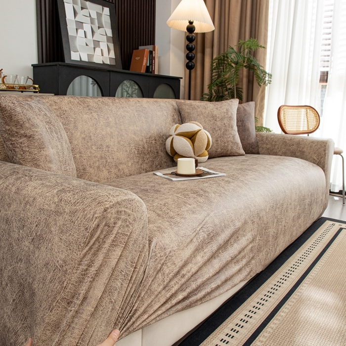 91家纺网 家纺一手货源 找家纺 沐沐家纺 2026春夏新款澜悦沙发套 浅咖