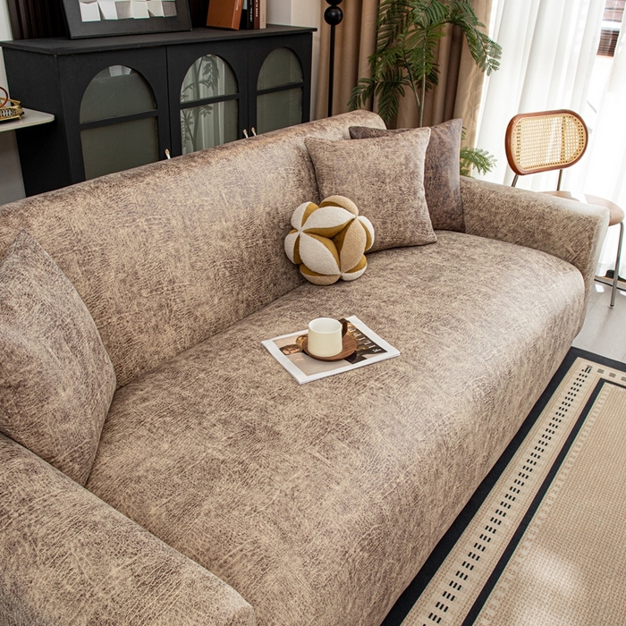 沐沐家纺 2026春夏新款澜悦沙发套 浅咖