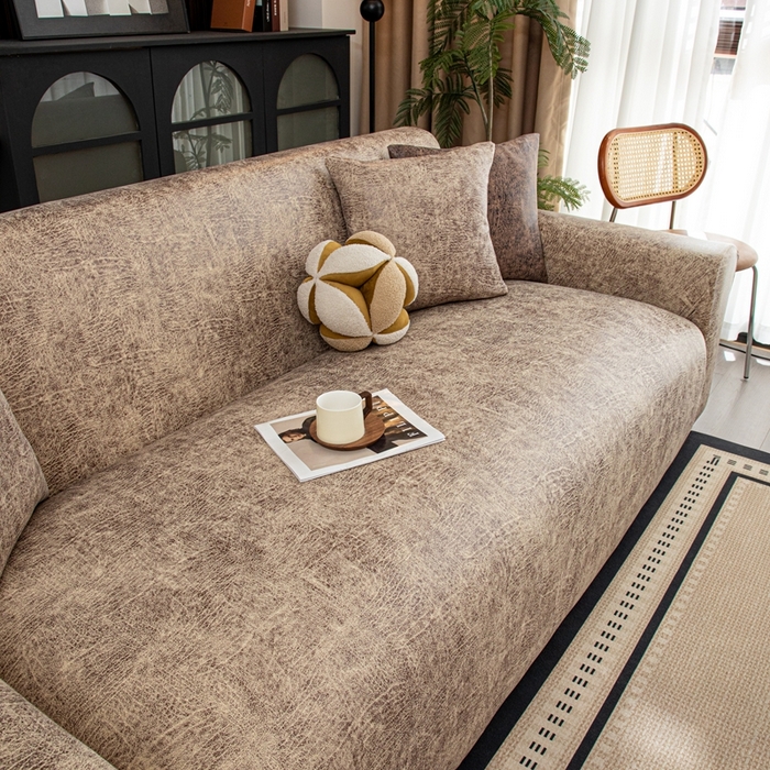 91家纺网 家纺一手货源 找家纺 沐沐家纺 2026春夏新款澜悦沙发套 浅咖