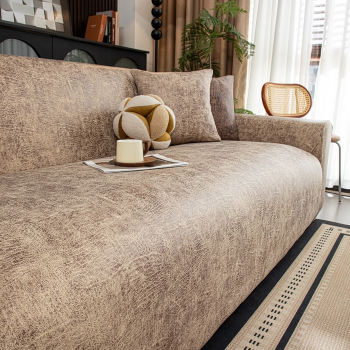 91家纺网 家纺一手货源 找家纺 沐沐家纺 2026春夏新款澜悦沙发套 浅咖