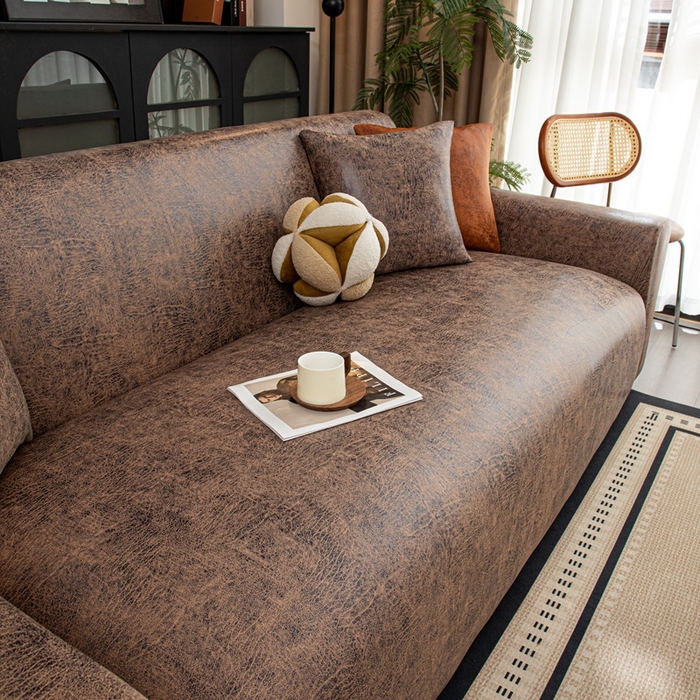 91家纺网 家纺一手货源 找家纺 沐沐家纺 2026春夏新款澜悦沙发套 深咖