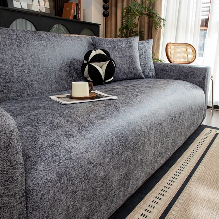 91家纺网 家纺一手货源 找家纺 沐沐家纺 2026春夏新款澜悦沙发套 深灰