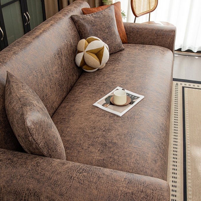 91家纺网 家纺一手货源 找家纺 沐沐家纺 2026春夏新款澜悦沙发套 深咖