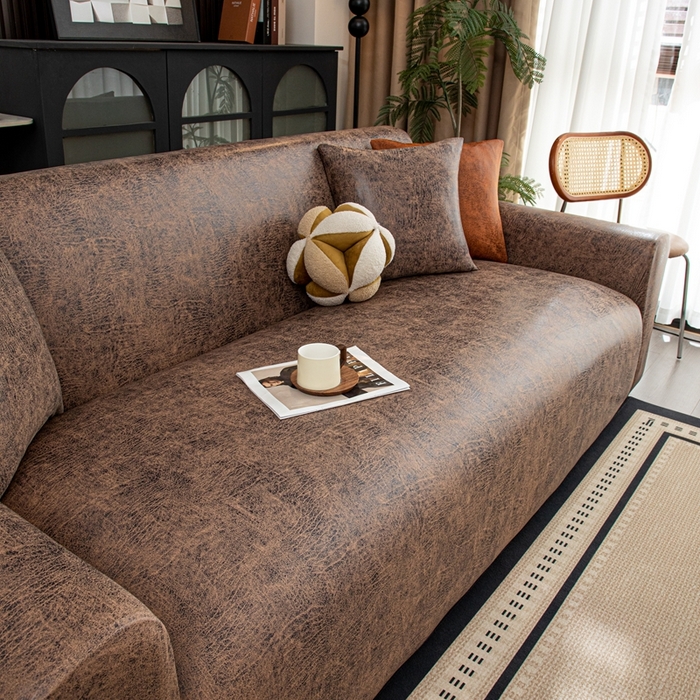 91家纺网 家纺一手货源 找家纺 沐沐家纺 2026春夏新款澜悦沙发套 深咖