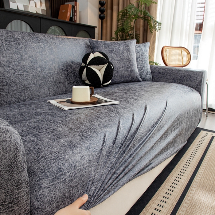 91家纺网 家纺一手货源 找家纺 沐沐家纺 2026春夏新款澜悦沙发套 深灰