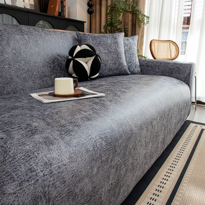 91家纺网 家纺一手货源 找家纺 沐沐家纺 2026春夏新款澜悦沙发套 深灰