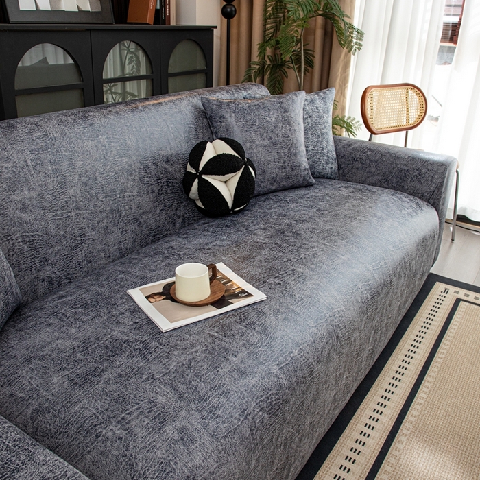 91家纺网 家纺一手货源 找家纺 沐沐家纺 2026春夏新款澜悦沙发套 深灰