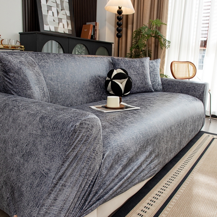 91家纺网 家纺一手货源 找家纺 沐沐家纺 2026春夏新款澜悦沙发套 深灰