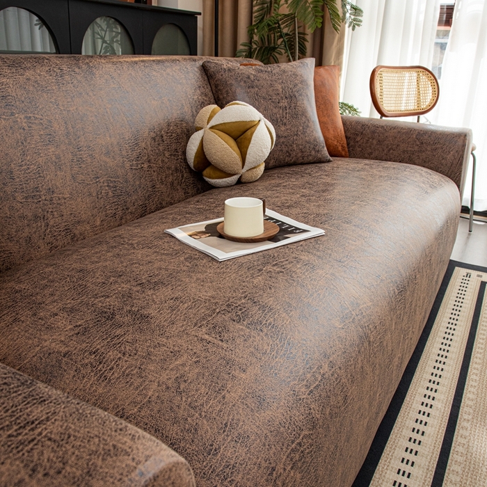 91家纺网 家纺一手货源 找家纺 沐沐家纺 2026春夏新款澜悦沙发套 深咖