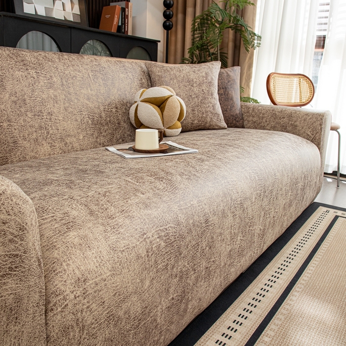 91家纺网 家纺一手货源 找家纺 沐沐家纺 2026春夏新款澜悦沙发套 浅咖