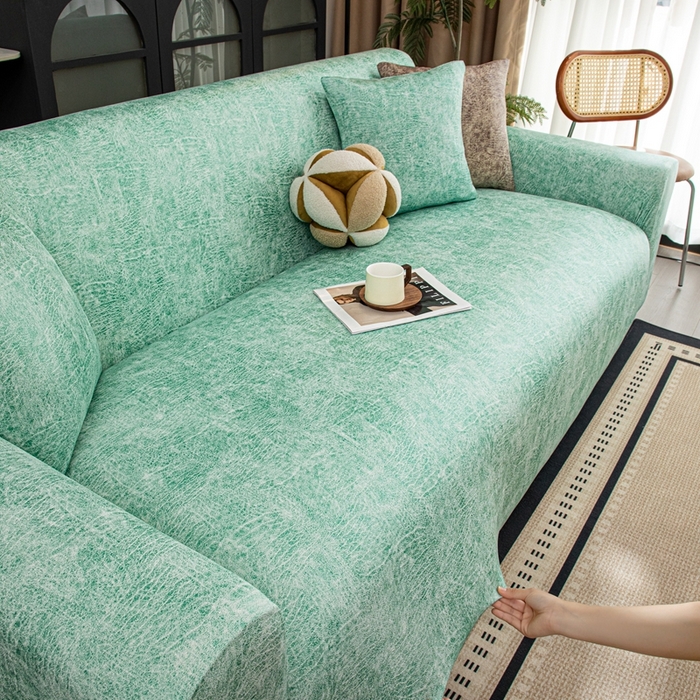 91家纺网 家纺一手货源 找家纺 沐沐家纺 2026春夏新款澜悦沙发套 天蓝