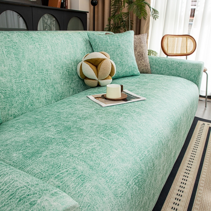 91家纺网 家纺一手货源 找家纺 沐沐家纺 2026春夏新款澜悦沙发套 天蓝