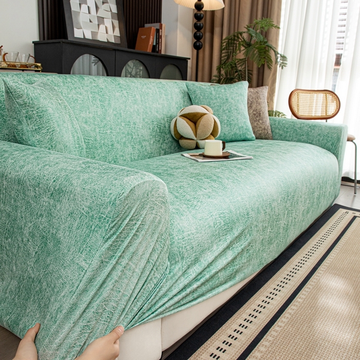 91家纺网 家纺一手货源 找家纺 沐沐家纺 2026春夏新款澜悦沙发套 天蓝