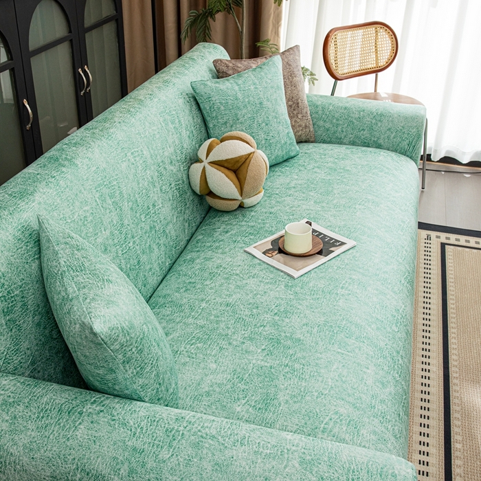 91家纺网 家纺一手货源 找家纺 沐沐家纺 2026春夏新款澜悦沙发套 天蓝