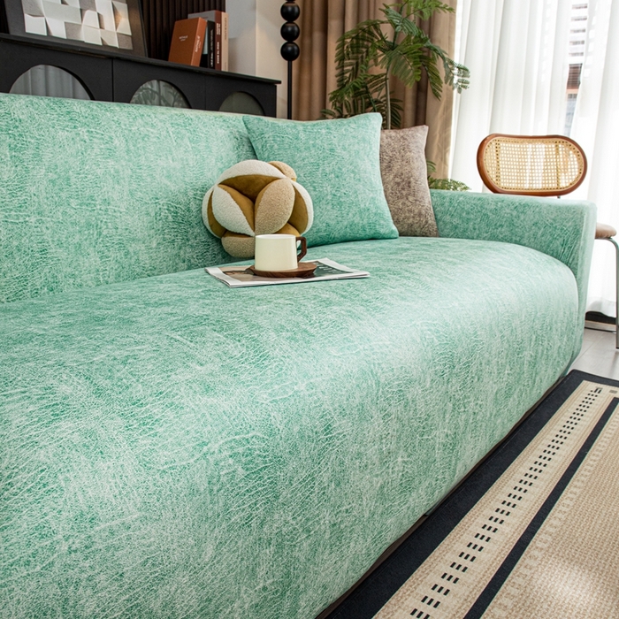 91家纺网 家纺一手货源 找家纺 沐沐家纺 2026春夏新款澜悦沙发套 天蓝