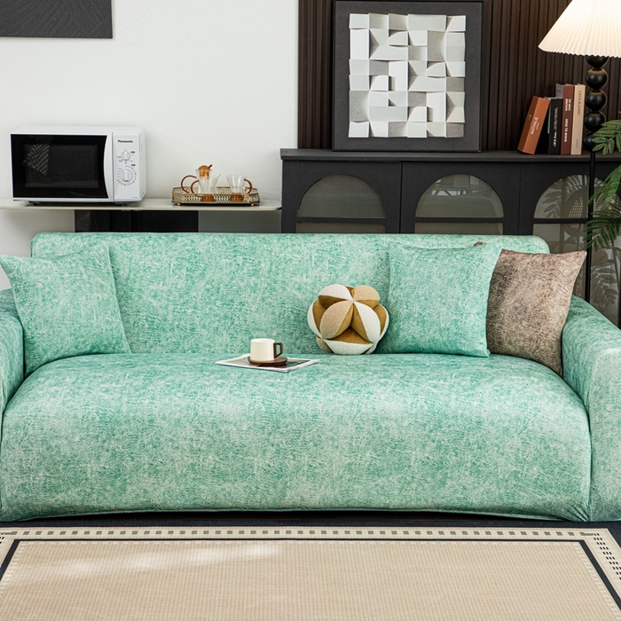 91家纺网 家纺一手货源 找家纺 沐沐家纺 2026春夏新款澜悦沙发套 天蓝