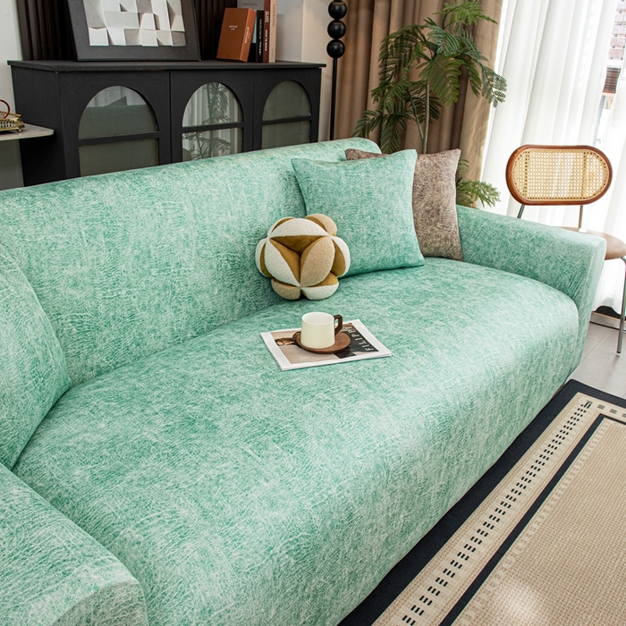 91家纺网 家纺一手货源 找家纺 沐沐家纺 2026春夏新款澜悦沙发套 天蓝