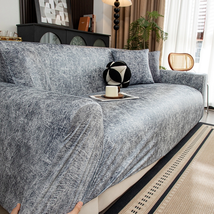 91家纺网 家纺一手货源 找家纺 沐沐家纺 2026春夏新款澜悦沙发套 浅灰