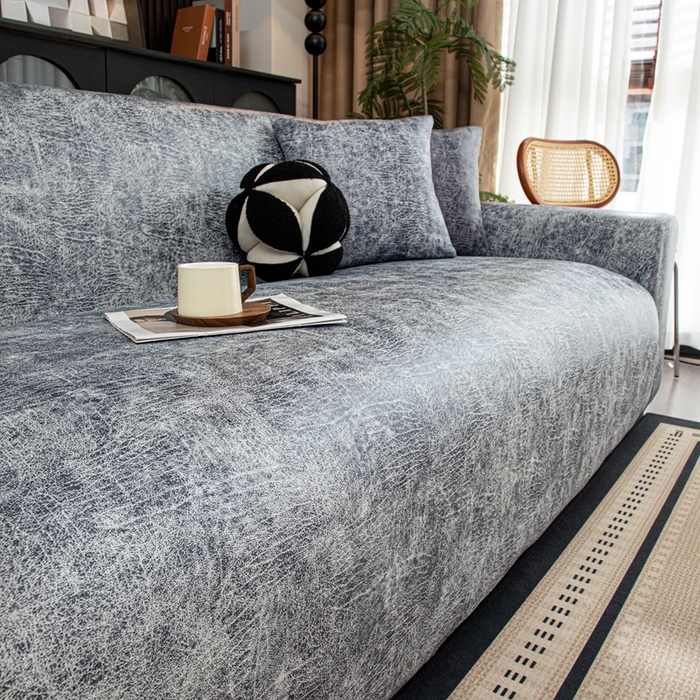 91家纺网 家纺一手货源 找家纺 沐沐家纺 2026春夏新款澜悦沙发套 浅灰