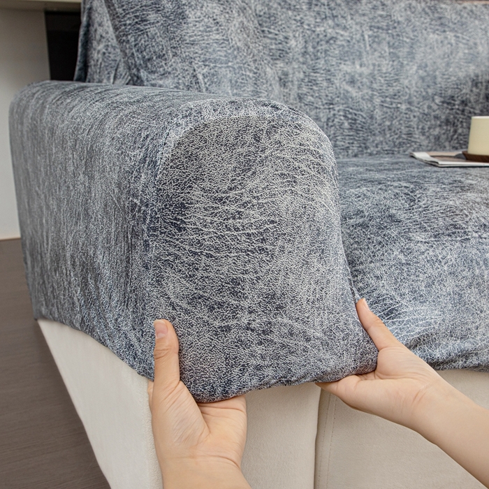 91家纺网 家纺一手货源 找家纺 沐沐家纺 2026春夏新款澜悦沙发套 浅灰