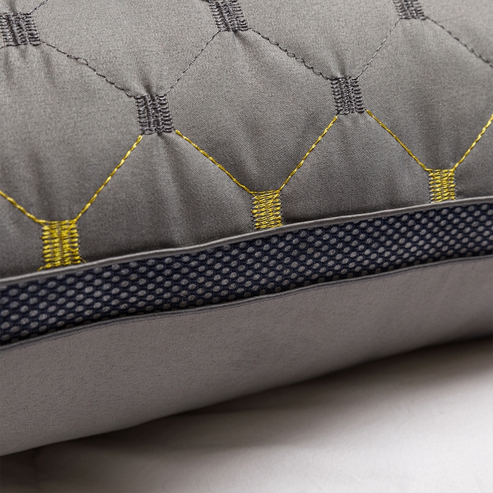 91家纺网 家纺一手货源 找家纺 佳尚枕芯2025新款满天星透气绗绣羽丝绒枕芯枕头 灰色48x74cm-中枕/只