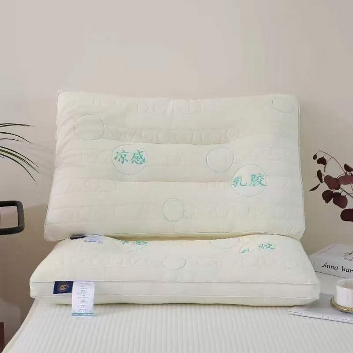 91家纺网 家纺一手货源 找家纺 佳尚枕芯2025年新款夏季清凉冰感冰丝乳胶功能护颈颈椎枕头枕芯 白色48x74cm/只 低枕 