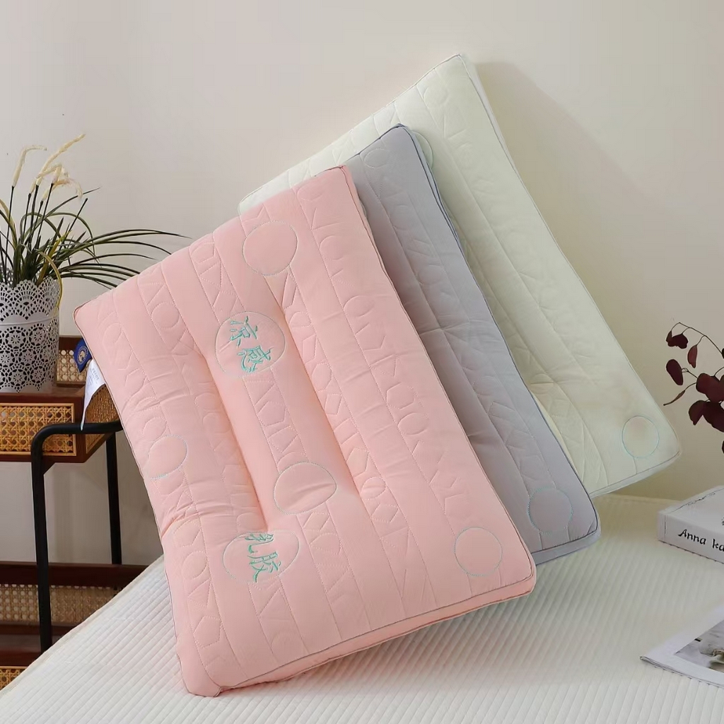 91家纺网 家纺一手货源 找家纺 佳尚枕芯2025年新款夏季清凉冰感冰丝乳胶功能护颈颈椎枕头枕芯 白色48x74cm/只 中枕