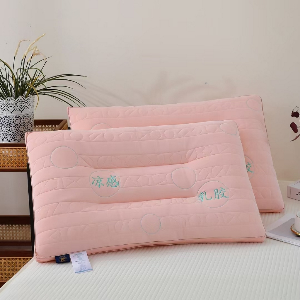 佳尚枕芯2025年新款夏季清凉冰感冰丝乳胶功能护颈颈椎枕头枕芯 粉色48x74cm/只 中枕