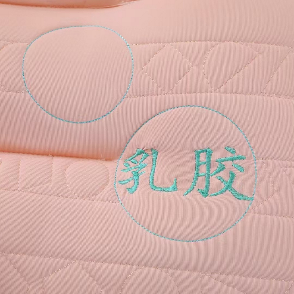 91家纺网 家纺一手货源 找家纺 佳尚枕芯2025年新款夏季清凉冰感冰丝乳胶功能护颈颈椎枕头枕芯 粉色48x74cm/只 高枕