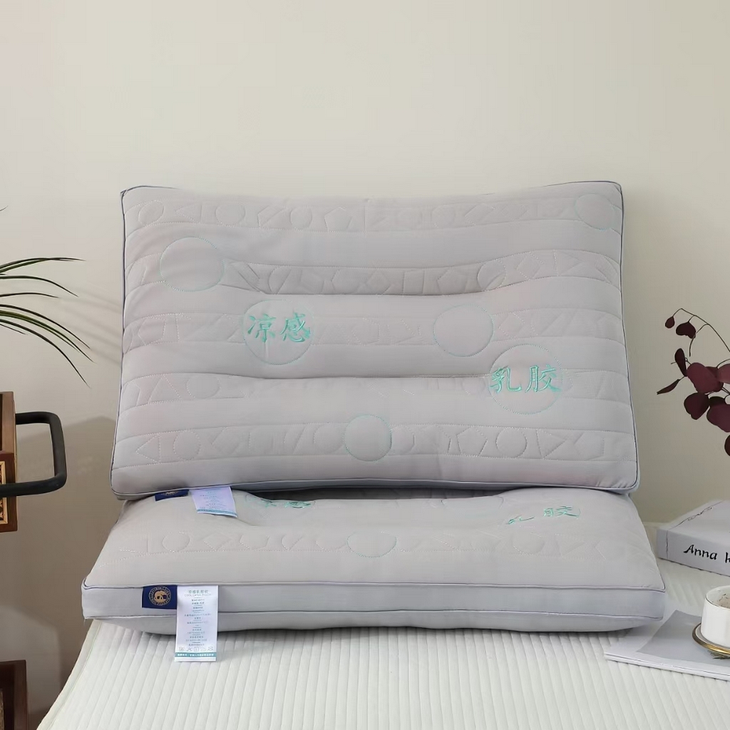 佳尚枕芯2025年新款夏季清凉冰感冰丝乳胶功能护颈颈椎枕头枕芯 灰色48x74cm/只 低枕 