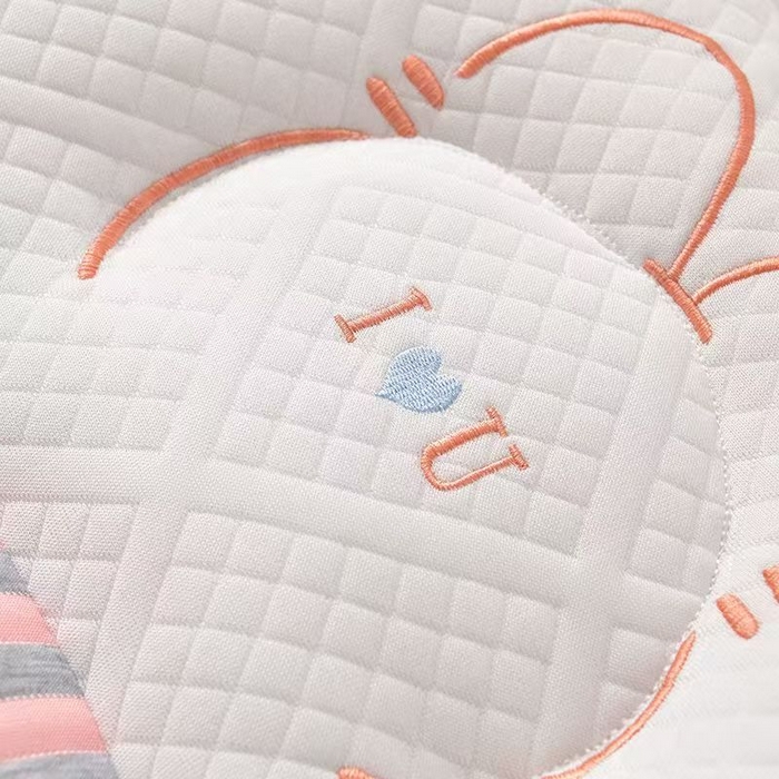 91家纺网 家纺一手货源 找家纺 佳尚枕芯2025新款刺绣情侣款深睡牵引枕枕头枕芯 兔耳反牵引枕-红42x65cm低枕/只