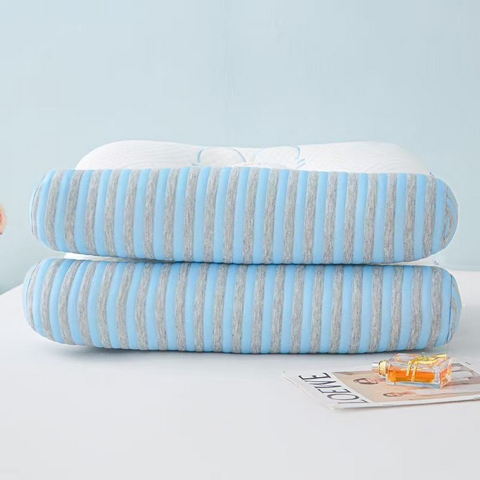 91家纺网 家纺一手货源 找家纺 佳尚枕芯2025新款刺绣情侣款深睡牵引枕枕头枕芯 兔耳反牵引枕-蓝42x65cm中枕/只