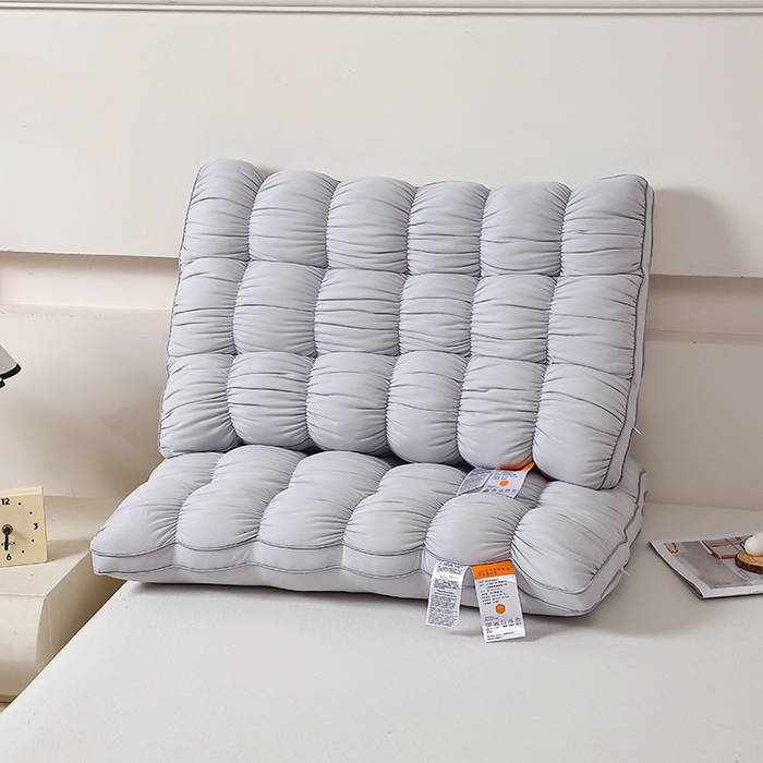 91家纺网 家纺一手货源 找家纺 佳尚枕芯2025新款法式云朵面包枕 枕头枕芯 灰色48x74cm低枕/只