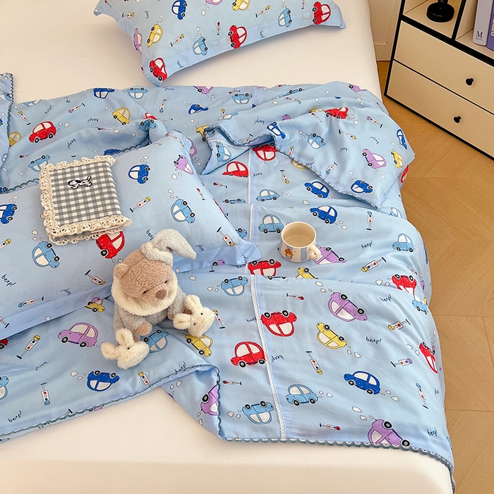 91家纺网 家纺一手货源 找家纺 VIP被业 2025新款书香绸网红直播小红书夏凉被凉感冰丝天丝夏被 快乐星球