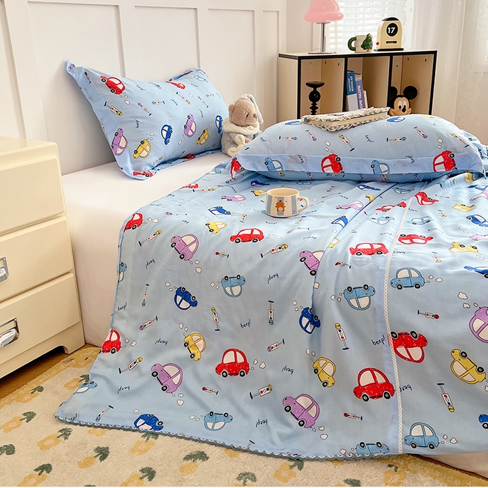 91家纺网 家纺一手货源 找家纺 VIP被业 2025新款书香绸网红直播小红书夏凉被凉感冰丝天丝夏被 快乐星球