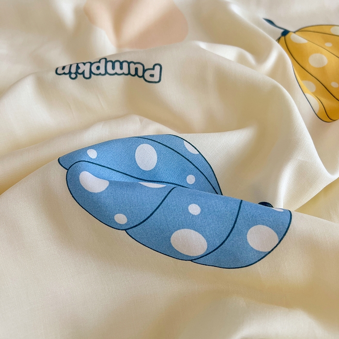 91家纺网 家纺一手货源 找家纺 VIP被业 2025新款书香绸网红直播小红书夏凉被凉感冰丝天丝夏被 南瓜乐园