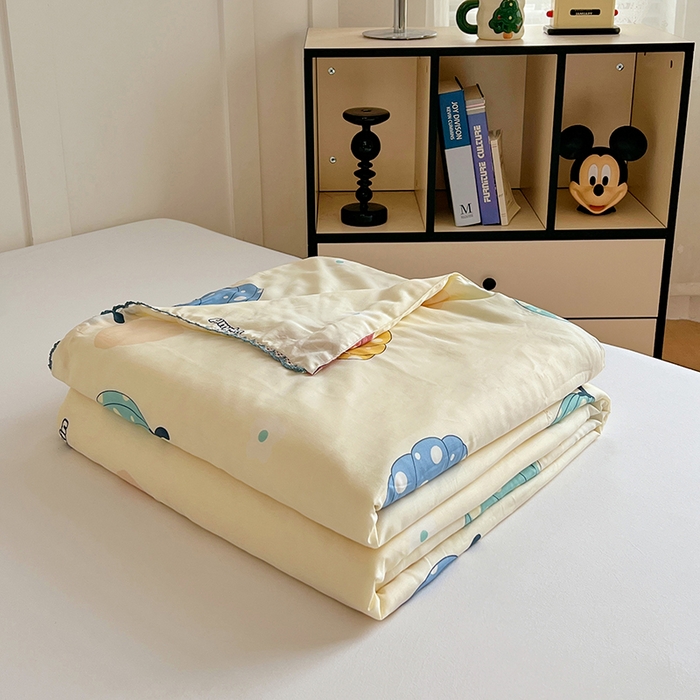 91家纺网 家纺一手货源 找家纺 VIP被业 2025新款书香绸网红直播小红书夏凉被凉感冰丝天丝夏被 南瓜乐园