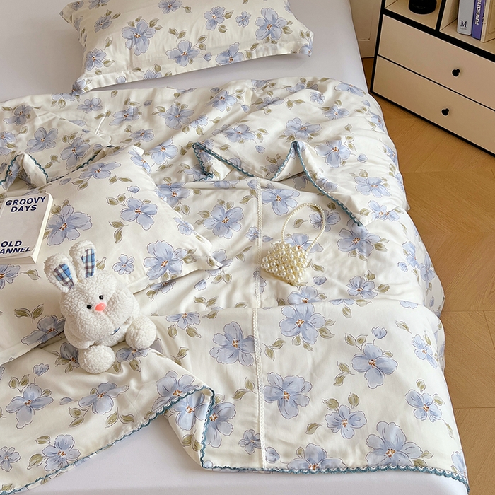 91家纺网 家纺一手货源 找家纺 VIP被业 2025新款书香绸网红直播小红书夏凉被凉感冰丝天丝夏被 岁堤春晓