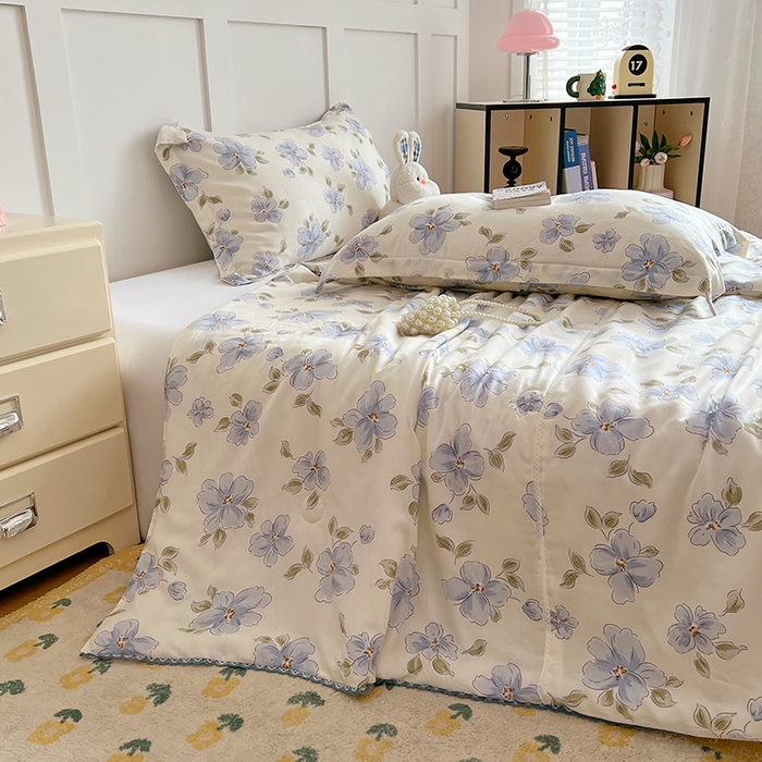 91家纺网 家纺一手货源 找家纺 VIP被业 2025新款书香绸网红直播小红书夏凉被凉感冰丝天丝夏被 岁堤春晓