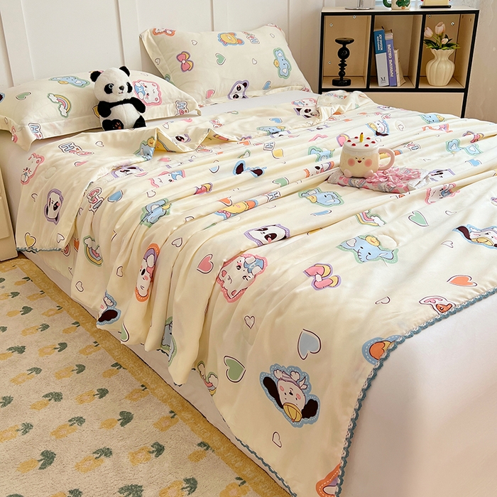 91家纺网 家纺一手货源 找家纺 VIP被业 2025新款书香绸网红直播小红书夏凉被凉感冰丝天丝夏被 童话故事