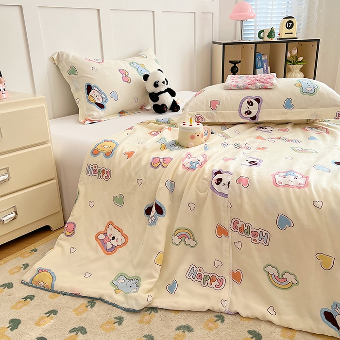 91家纺网 家纺一手货源 找家纺 VIP被业 2025新款书香绸网红直播小红书夏凉被凉感冰丝天丝夏被 童话故事