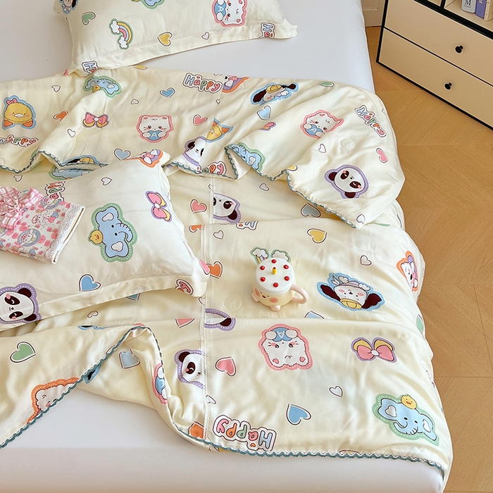 91家纺网 家纺一手货源 找家纺 VIP被业 2025新款书香绸网红直播小红书夏凉被凉感冰丝天丝夏被 童话故事