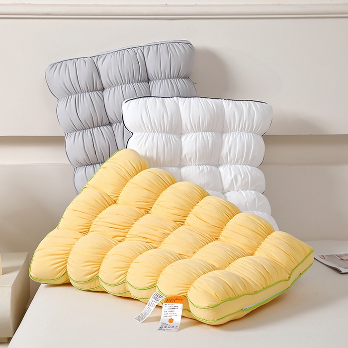 91家纺网 家纺一手货源 找家纺 佳尚枕芯2025新款法式云朵面包枕 枕头枕芯 白色48x74cm低枕/只