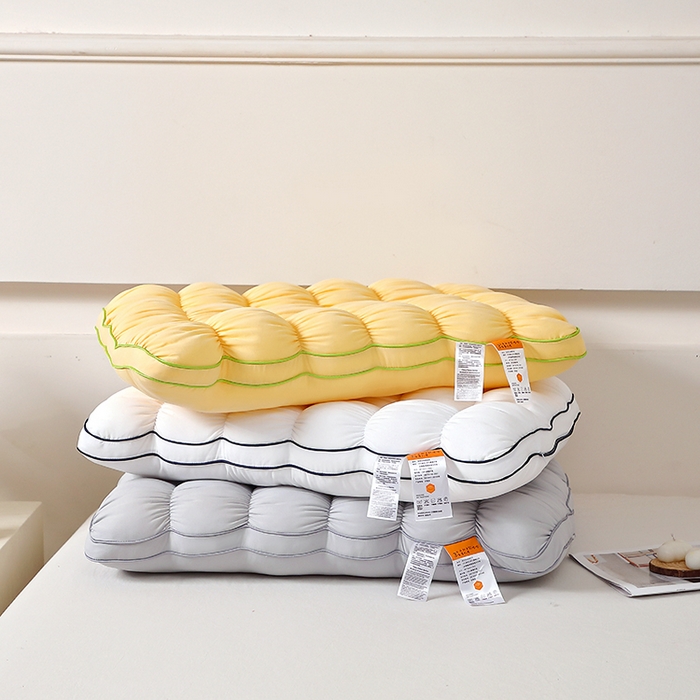 91家纺网 家纺一手货源 找家纺 佳尚枕芯2025新款法式云朵面包枕 枕头枕芯 白色48x74cm低枕/只